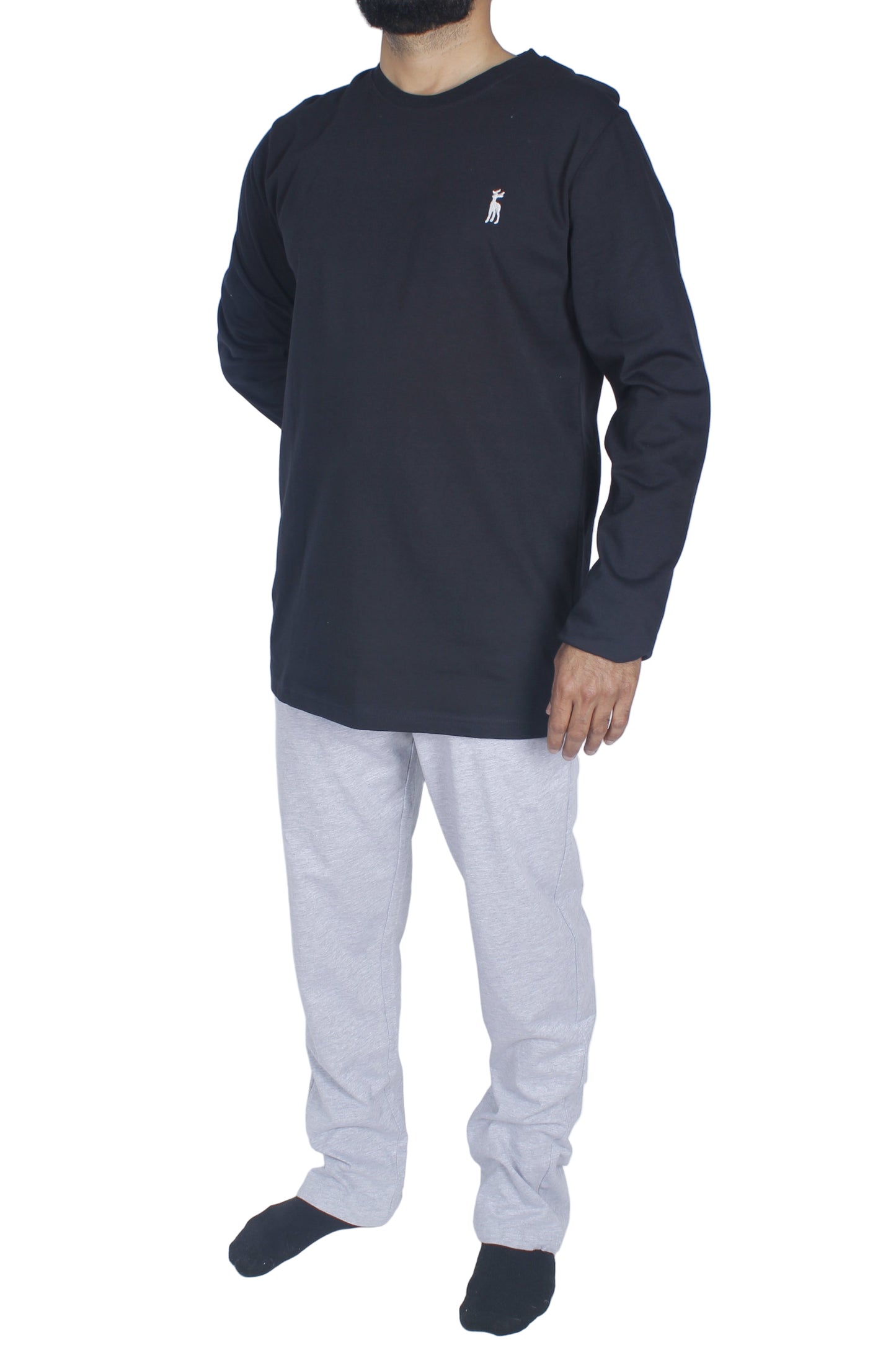 بيجامة رجالي قطن كم طويل