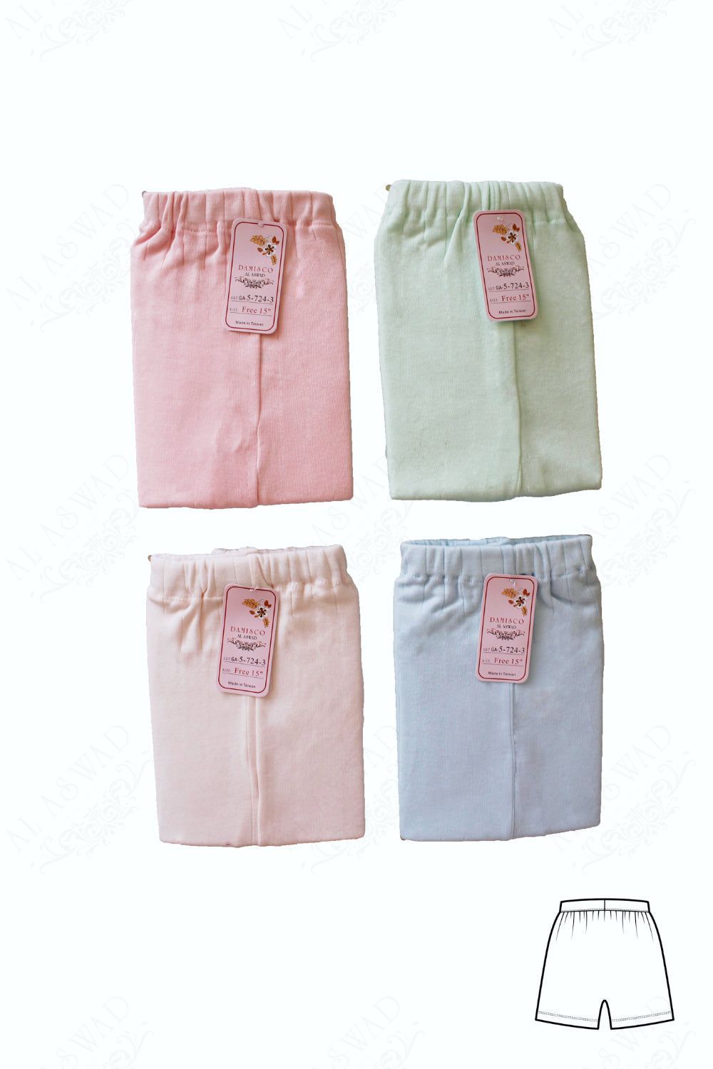 شورت داخلي بناتي 15 - 20 سنة - 4 قطع - Taiwan