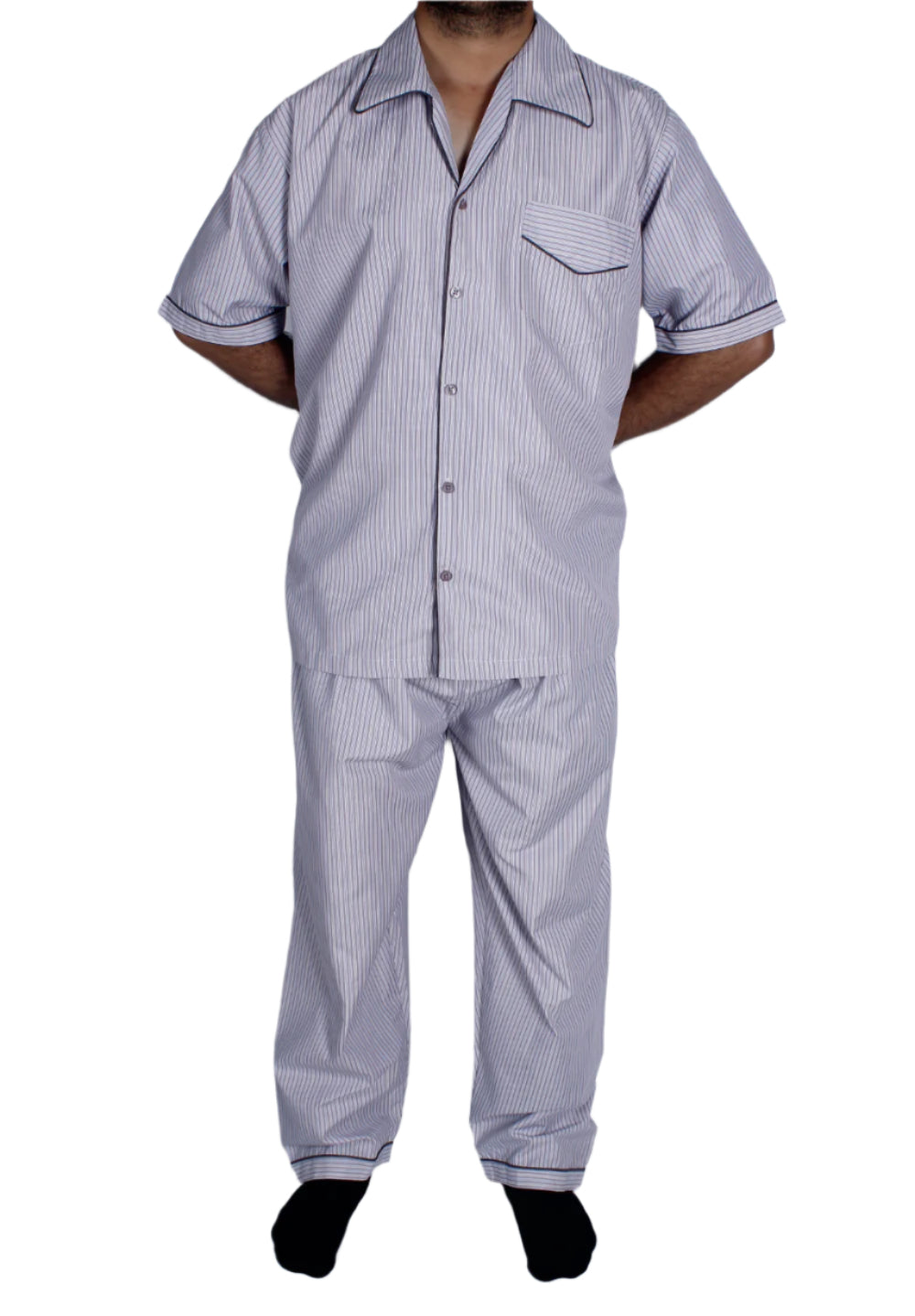 بيجامة كلاسيكية قطن - بني فاتح