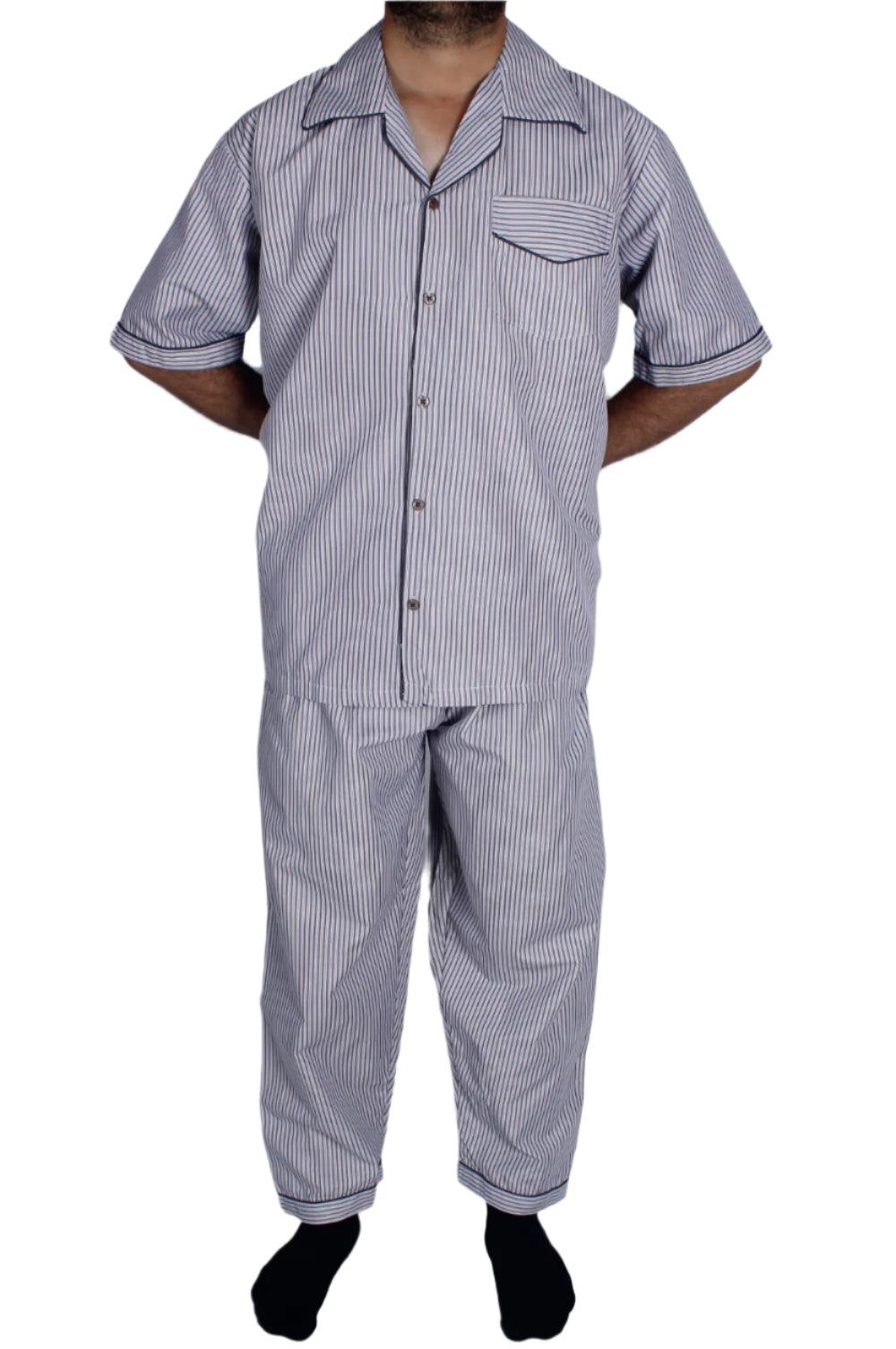 بيجامة كلاسيكية قطن - بني غامق