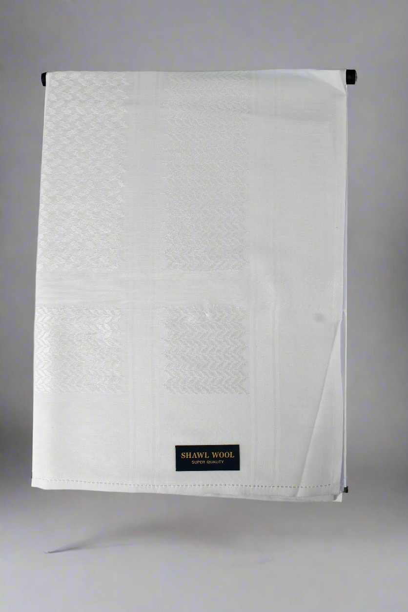 شال صوف سكري - بنقشة الشماغ