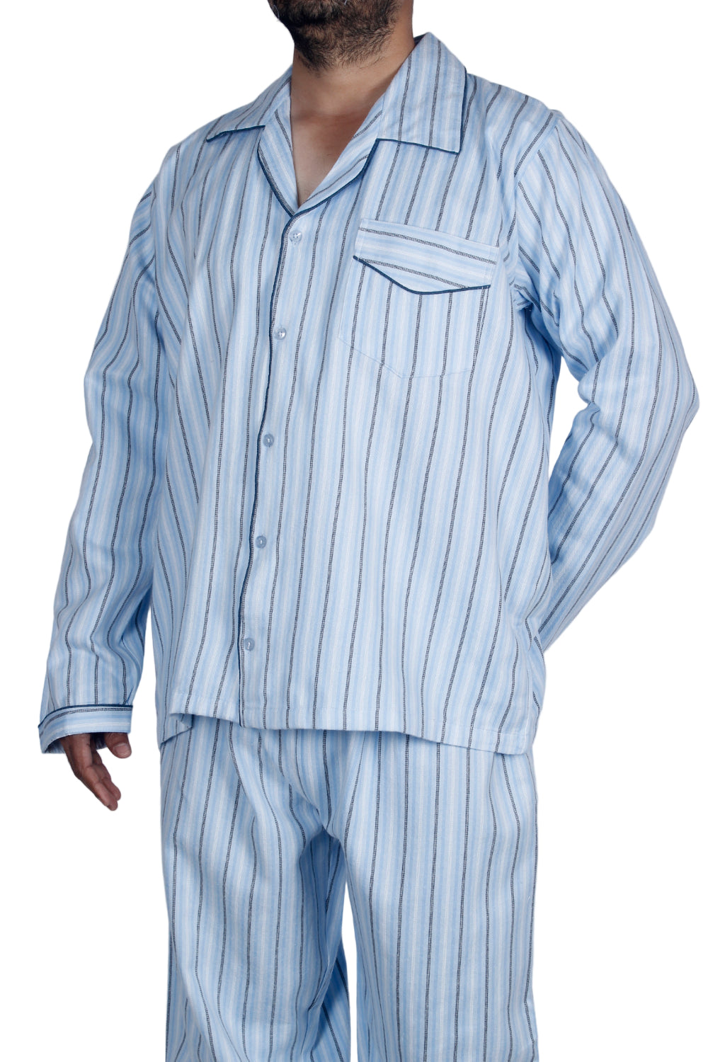 بيجامة كلاسيكية شتوية مقلم