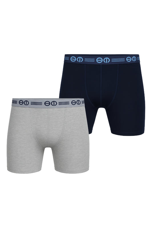 بوكسر قطن ليكرا قطعتين - ملون