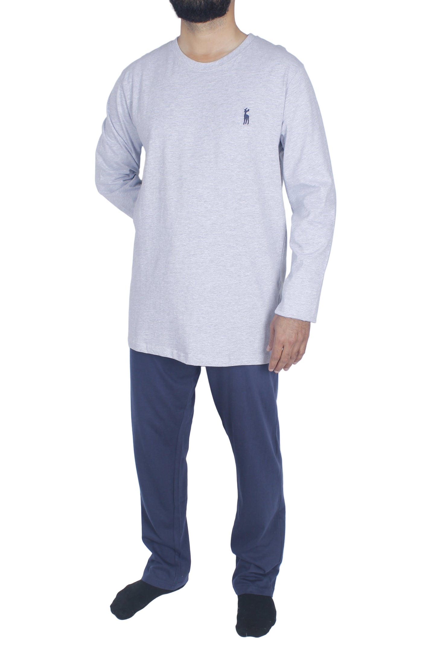 بيجامة رجالي قطن كم طويل