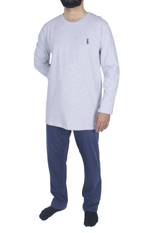 بيجامة رجالي قطن كم طويل