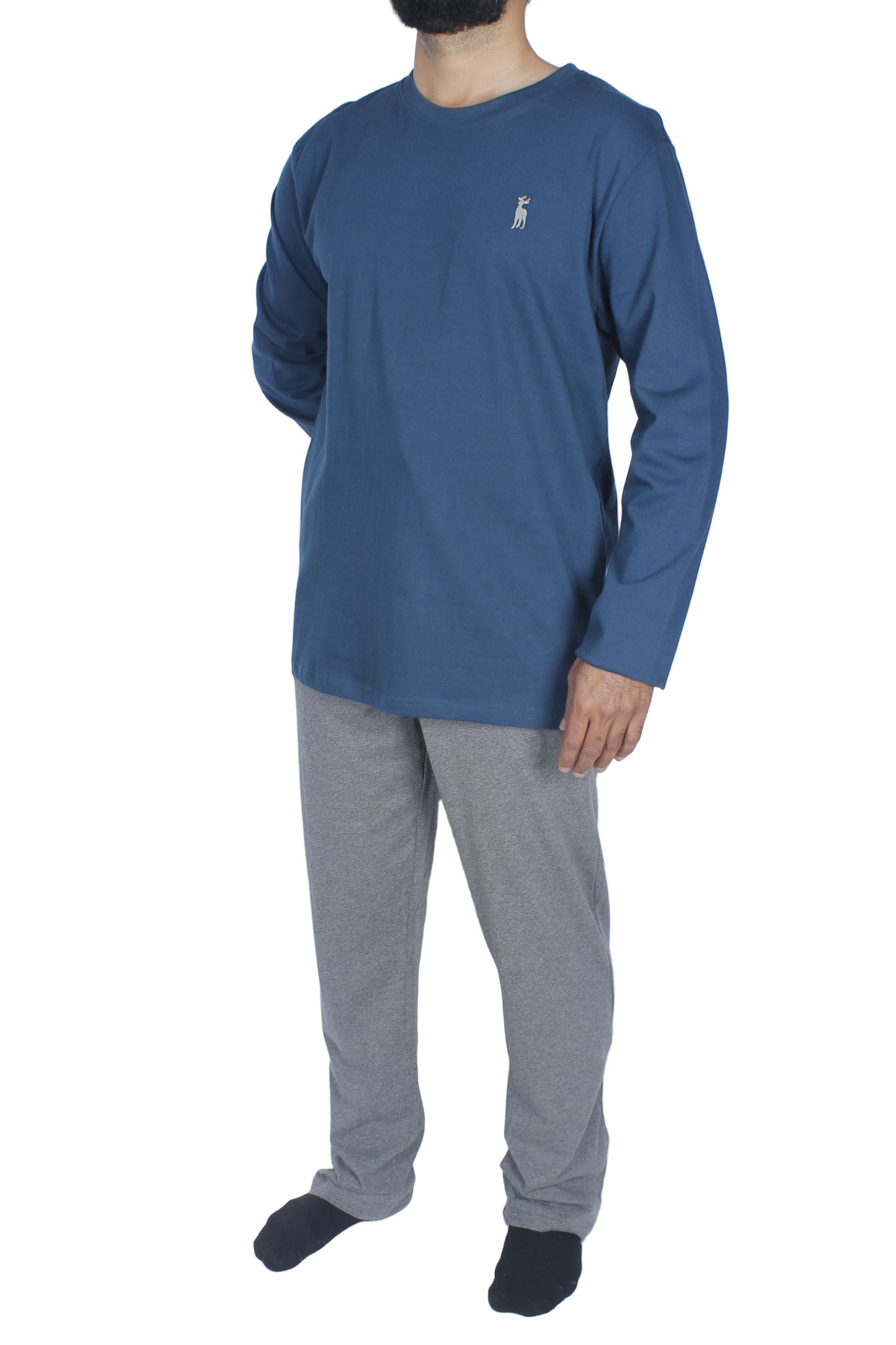 بيجامة رجالي قطن كم طويل