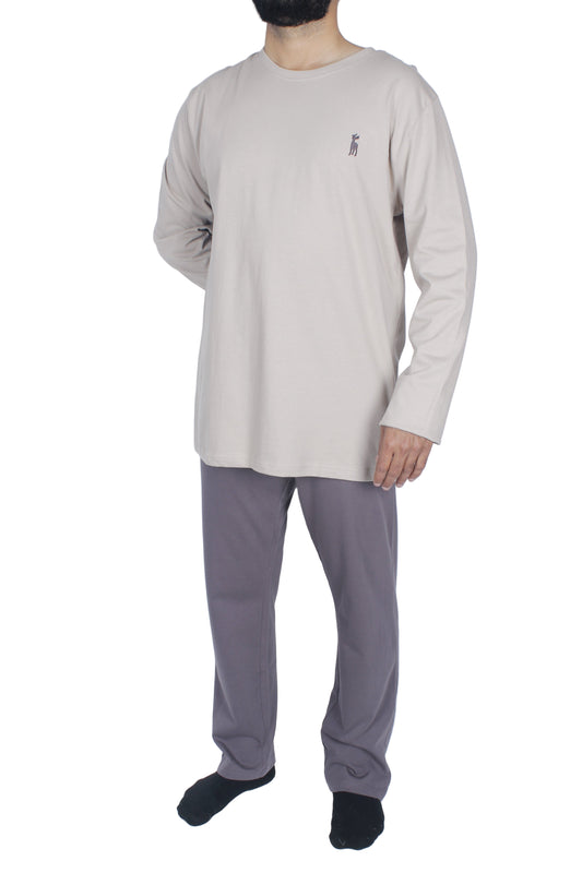 بيجامة رجالي قطن كم طويل