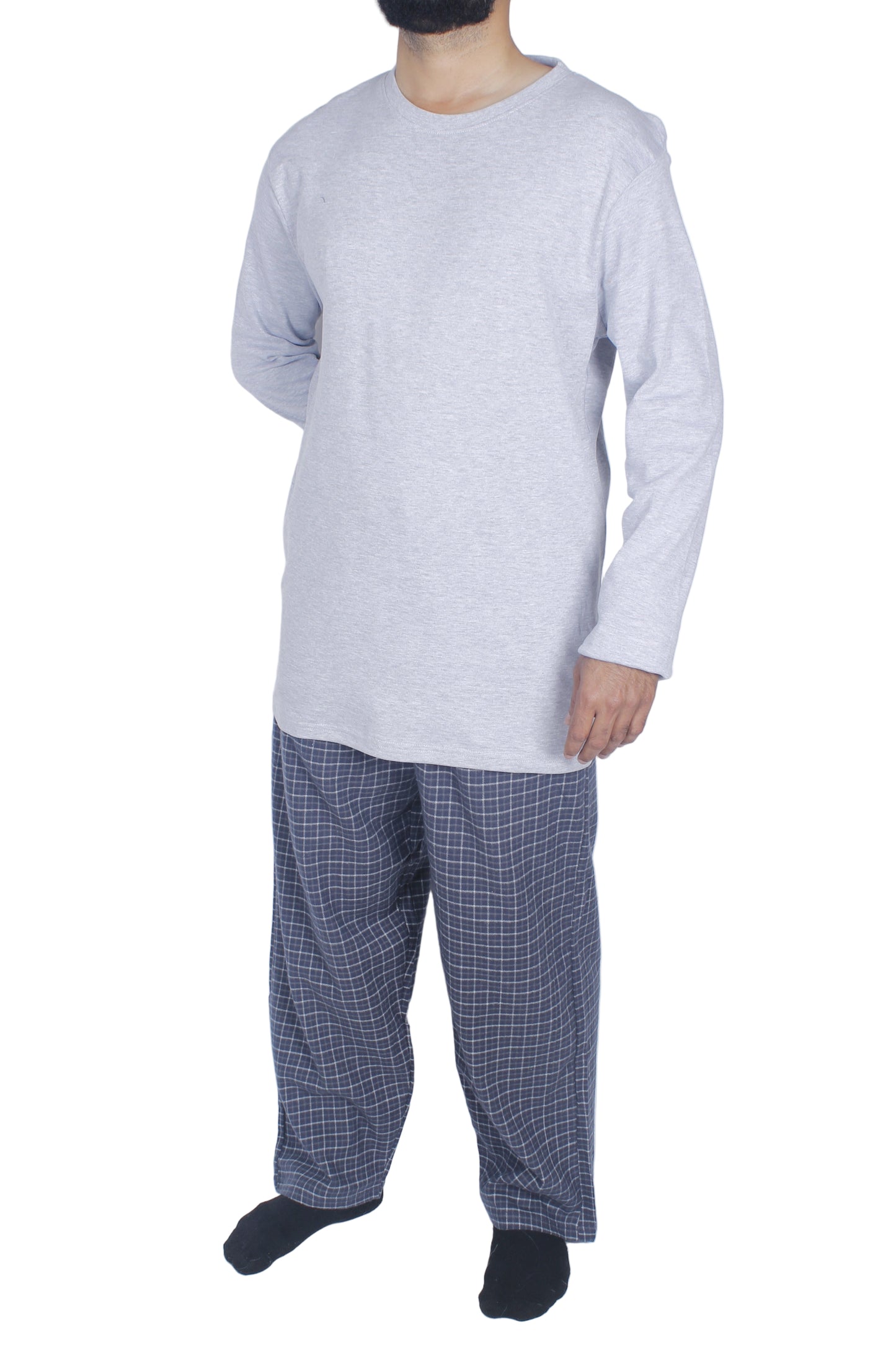 بيجامة رجالي كم طويل - خام شتوي