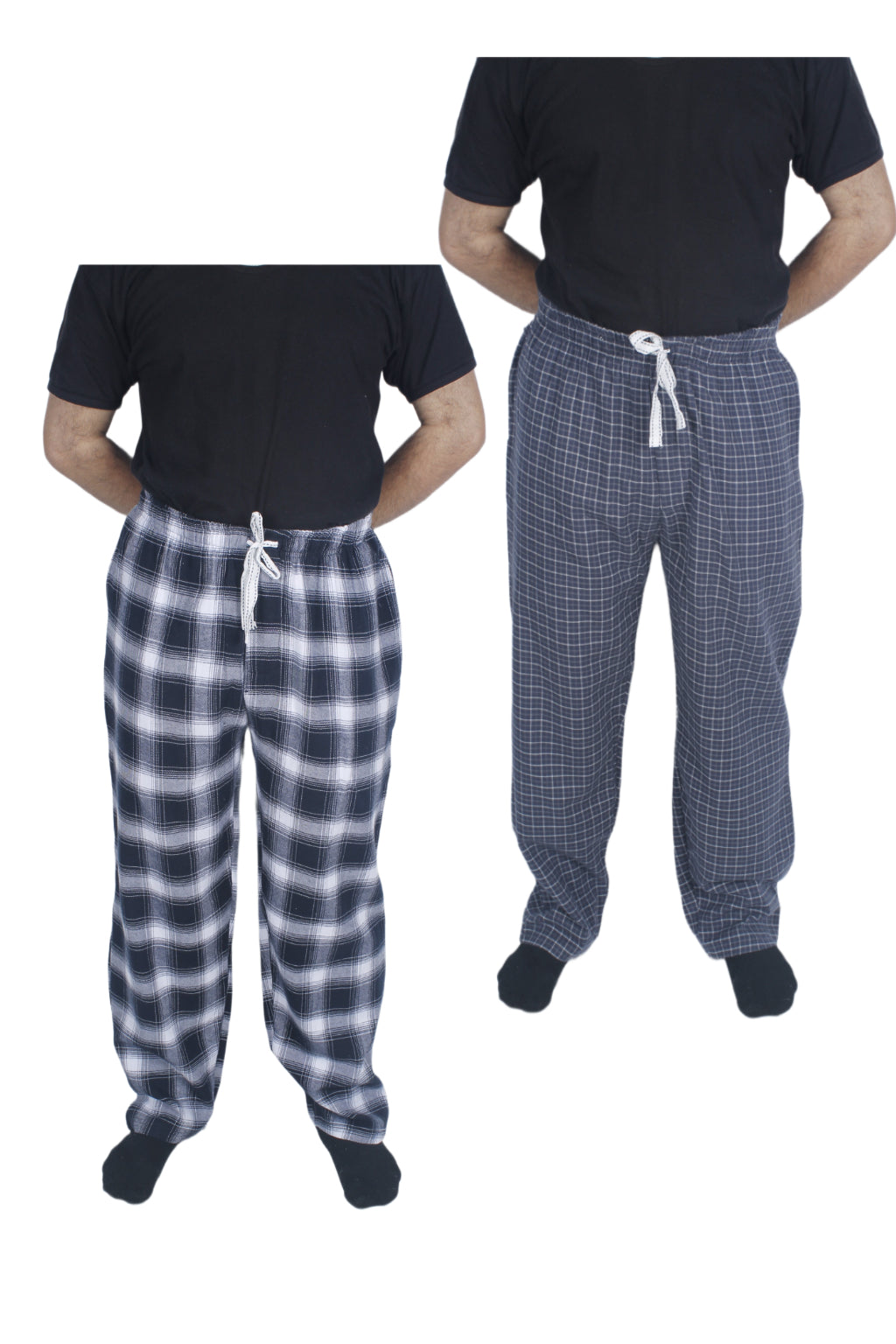 بنطلون بيجامة رجالي - قطعتين خام شتوي