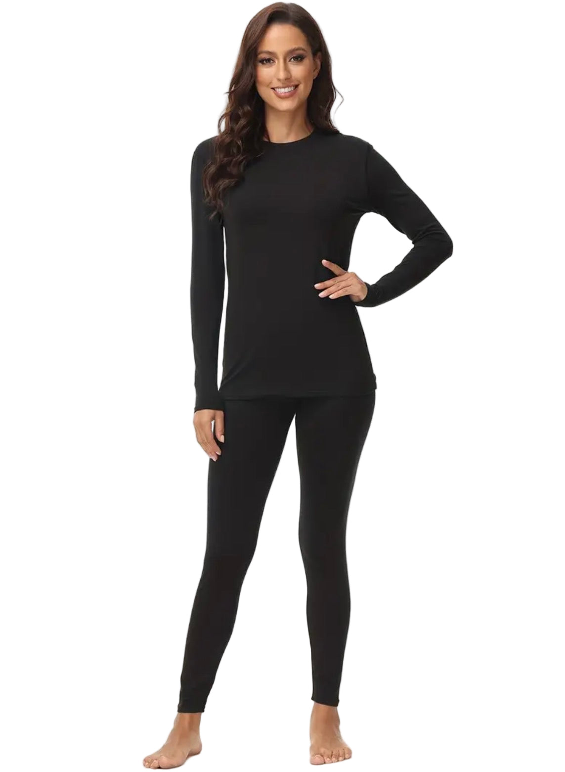 طقم داخلي نسائي شتوي - اسود