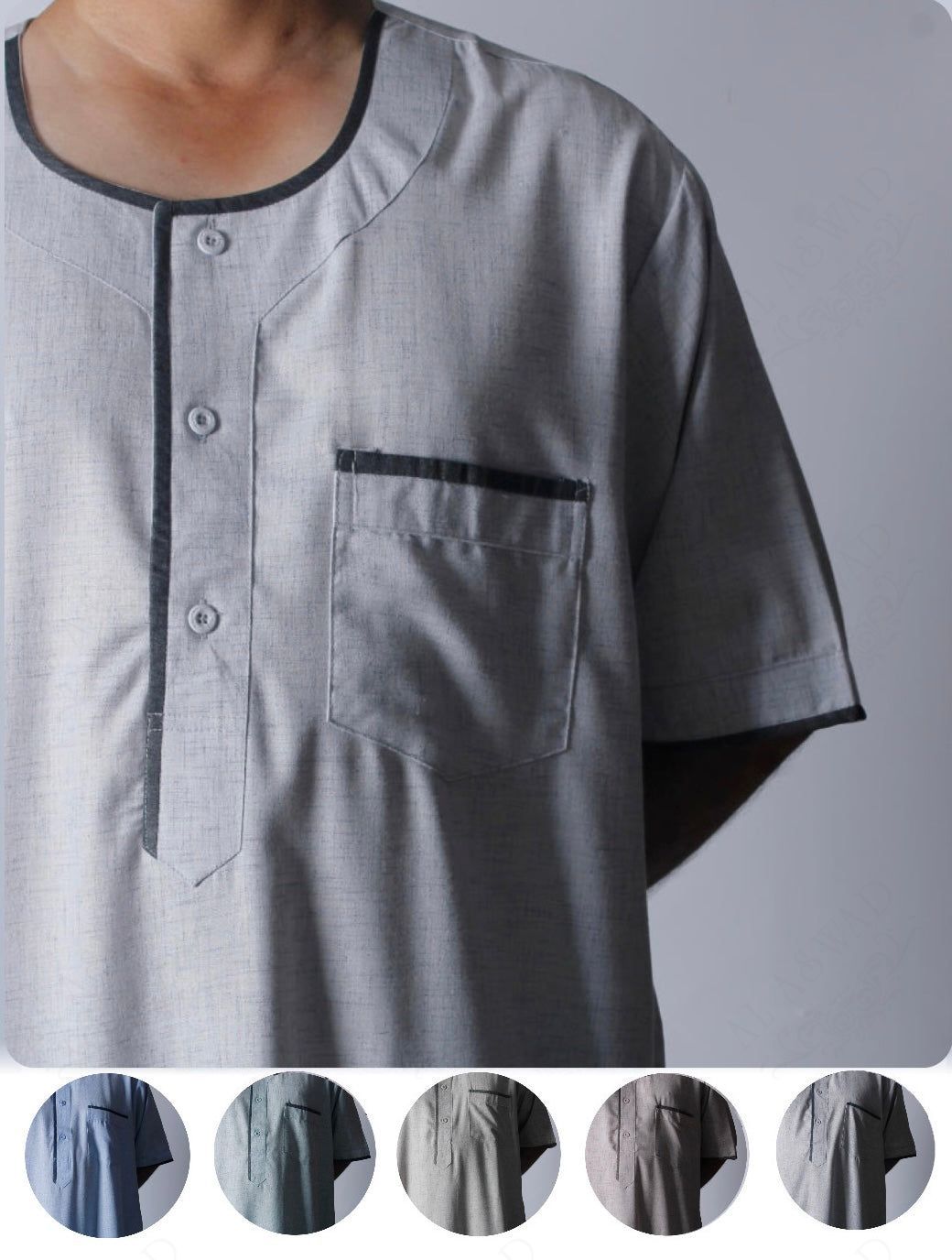 دشداشة لينن منزلية -  المقاس 62