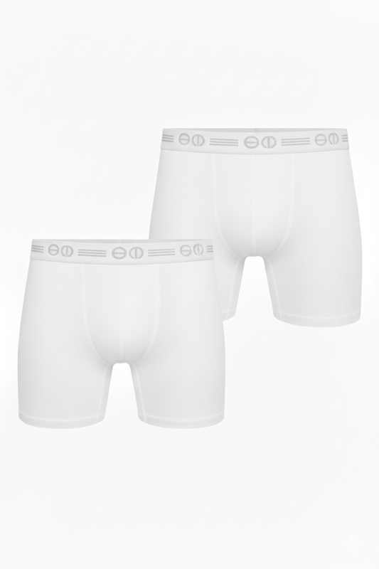 بوكسر قطن ليكرا قطعتين - ابيض