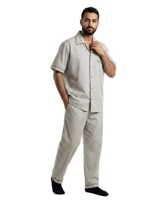 بيجامة كلاسيكية قطن - اخضر