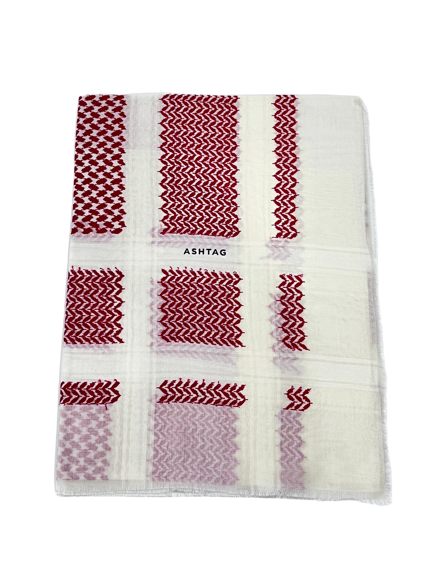 شال صوف - سكري - بنقشة الشماغ