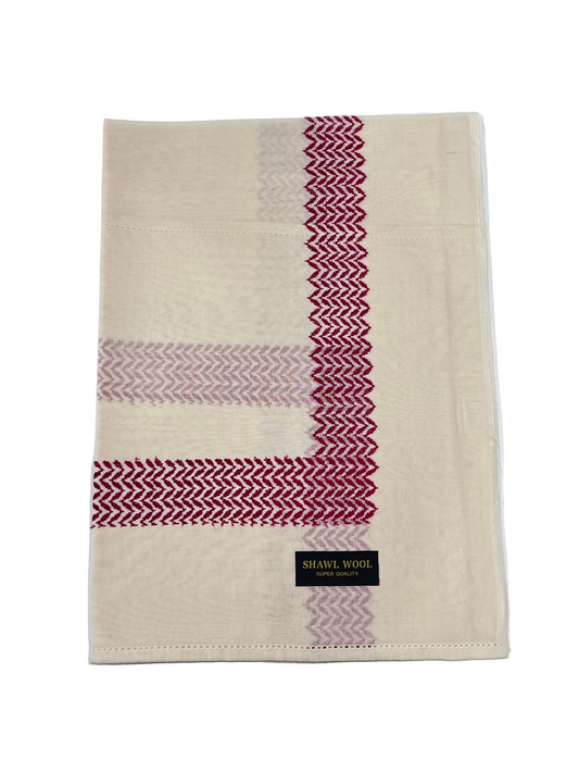 شال صوف سكري - بنقشة الشماغ