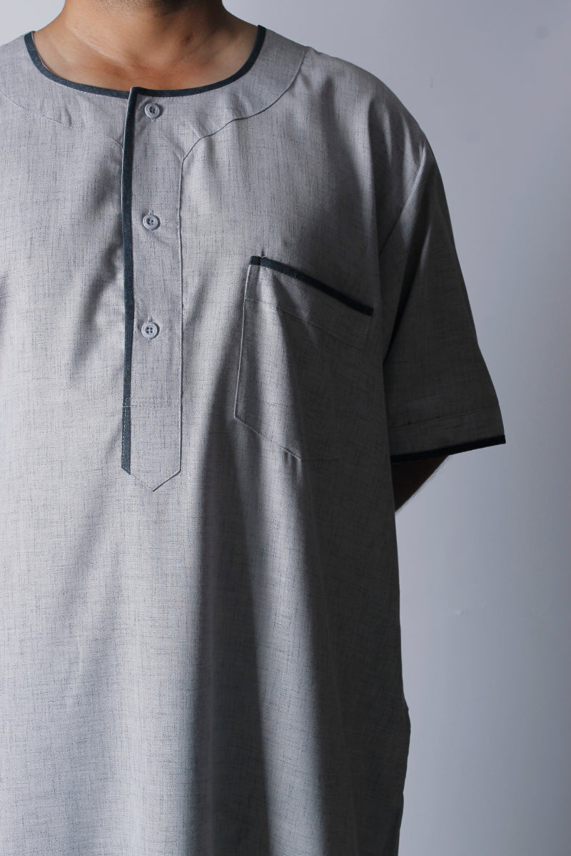 دشداشة لينن منزلية -  المقاس 58