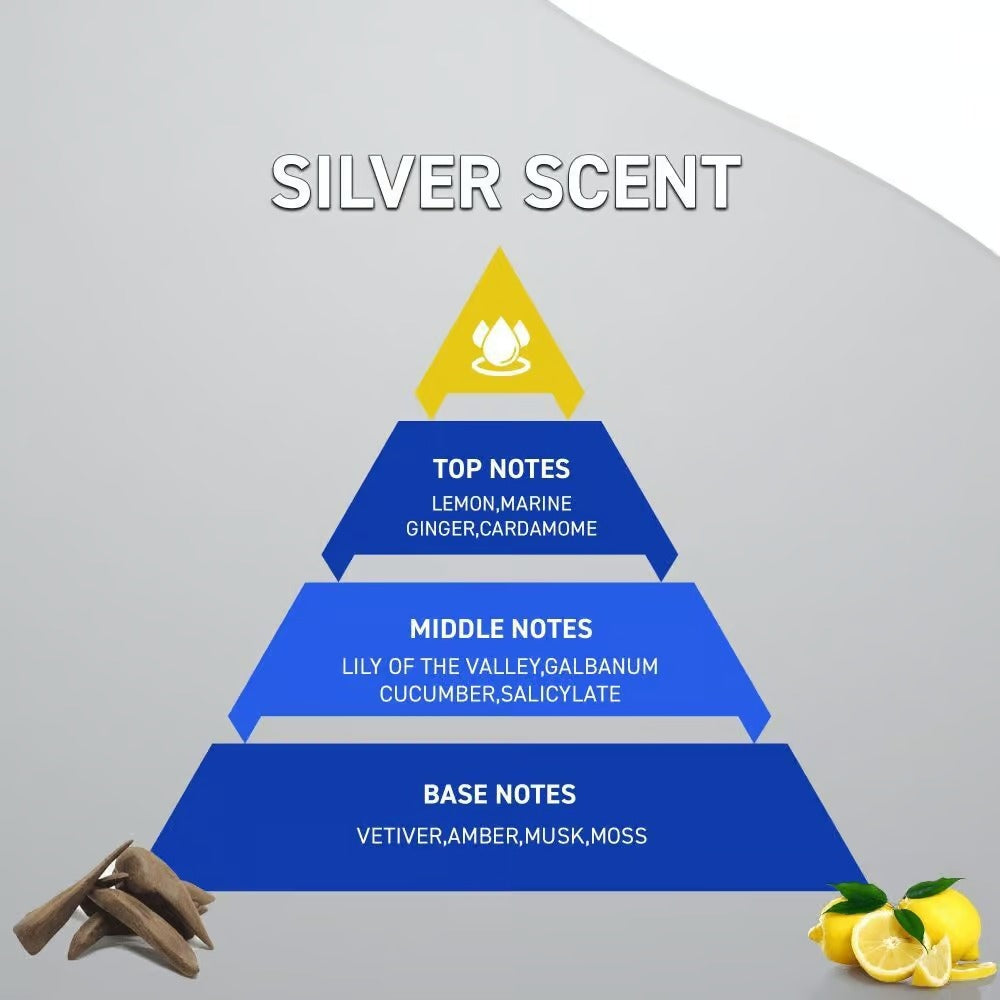 عطر سيلفر سينت Silver Scent 100mL الليمون، الزنجبيل، الهيل، زنبق الوادي، الجلابانوم، الخيار، نجيل الهند، العنبر