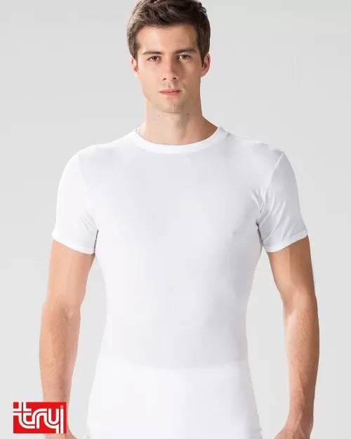 Undershirt Half Sleeve - High Round Neck - Underwear from [store] by TRY - MEN, TOP, TRY, UNDERWEAR
